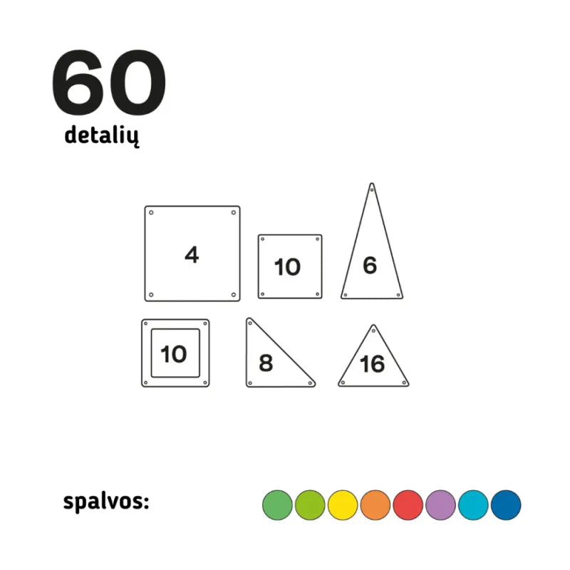 IMANIX Classic magnetinis konstruktorius (60 el.) – lavinamasis konstruktorius vaikams