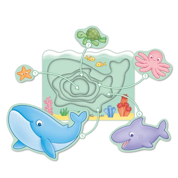 Under the Sea Puzzle –  jūros gyvūnų dėlionė vaikams