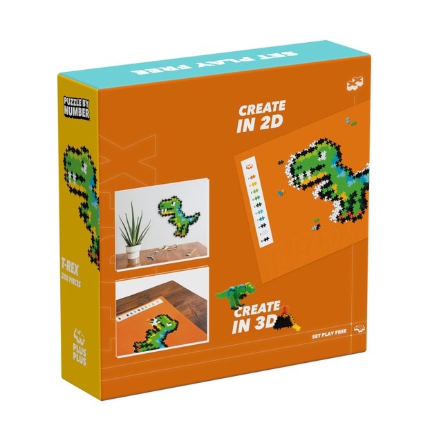 Plus-Plus konstruktorius – dėlionė pagal skaičius „T-Rex“ (250 detalių)
