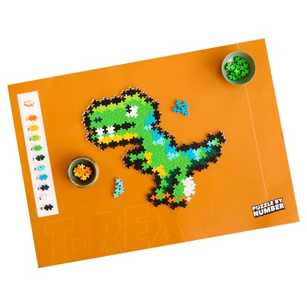 Plus-Plus konstruktorius – dėlionė pagal skaičius „T-Rex“ (250 detalių)