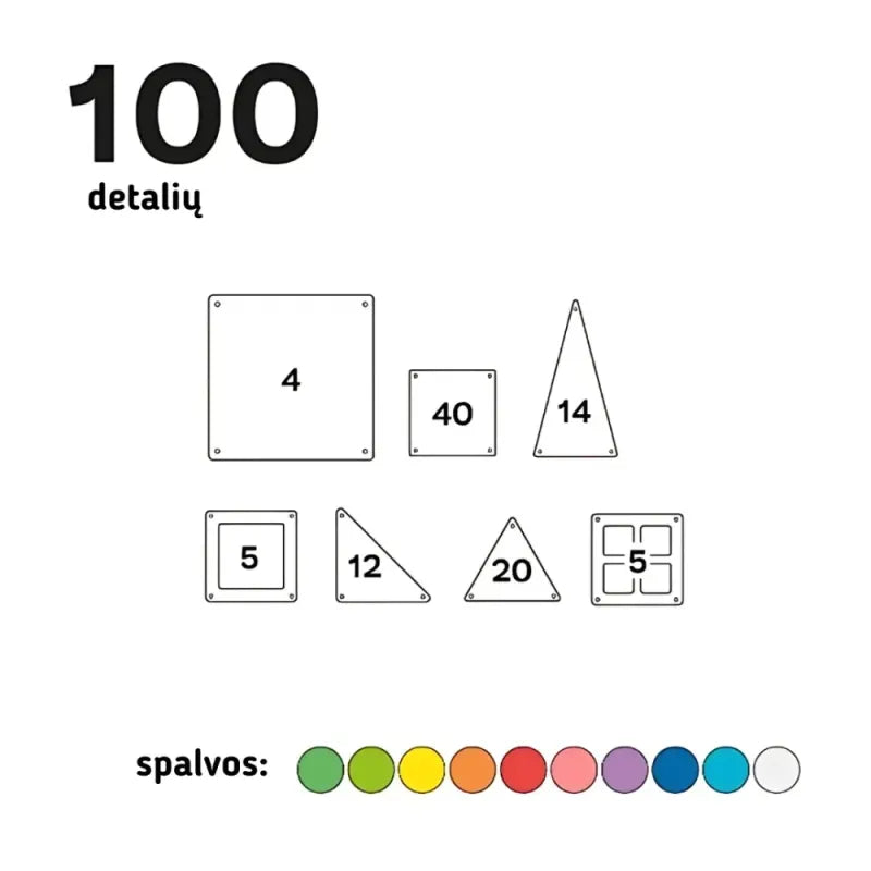 IMANIX Classic magnetinis konstruktorius (100 el.) – didelis kūrybinis konstruktorius vaikams