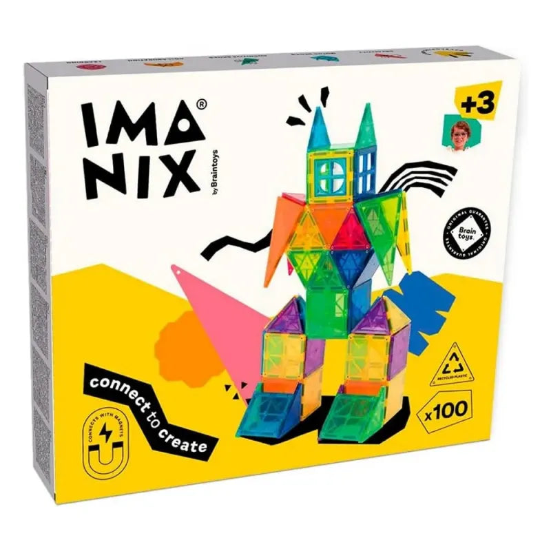 IMANIX Classic magnetinis konstruktorius (100 el.) – didelis kūrybinis konstruktorius vaikams