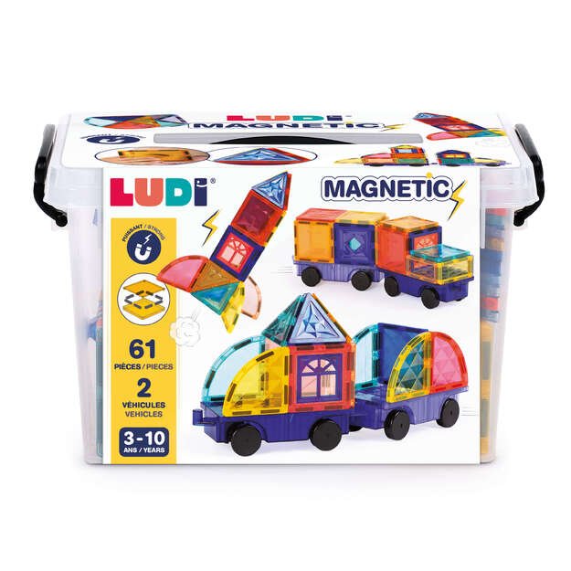 LUDI magnetinis konstruktorius su ratais – kūrybinis žaislas vaikams