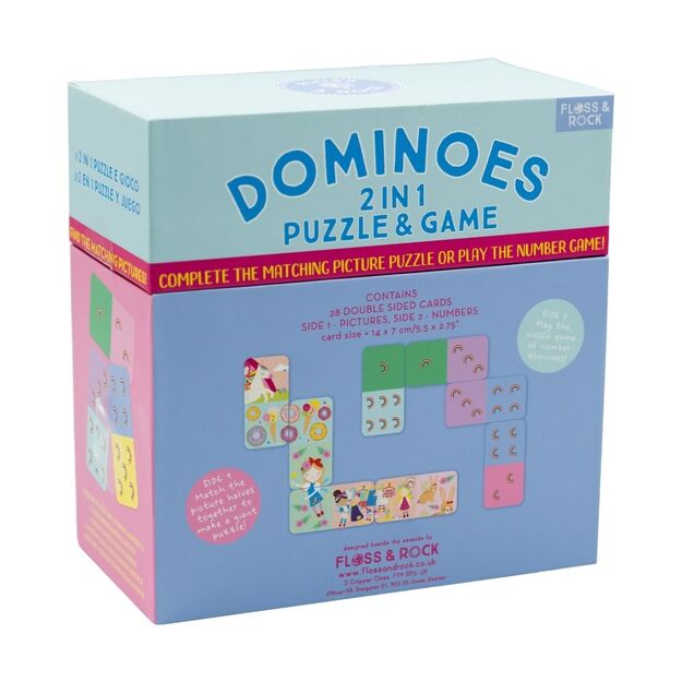 Floss & Rock žaidimas ir domino dėlionė 2-in-1 „Vaivorykštės fėja“ vaikams