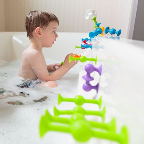 Squigz Deluxe lipšniukai (44 vnt.) – sensorinis konstruktorius vaikams