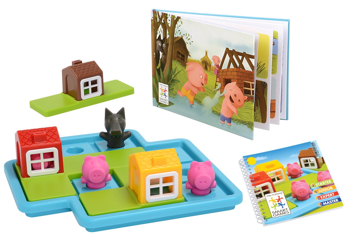 SmartGames Three Little Piggies Deluxe loginis žaidimas vaikams (3–6 m.)