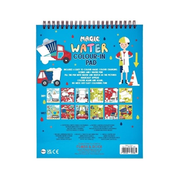 Floss & Rock vandeniu piešiama knygelė „Statybos“