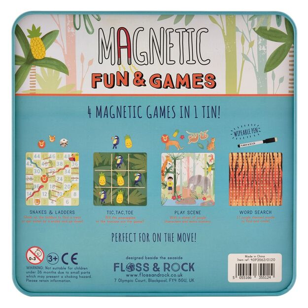 Floss & Rock magnetinis žaidimas „Džiunglės“ 4-in-1